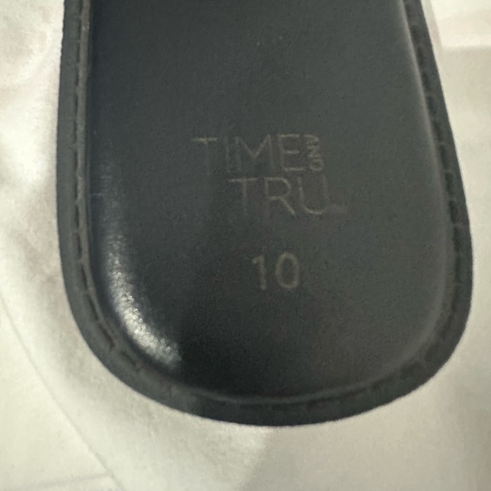 Time and Tru Black Slide Sandals | Silver Embellishment | Women's Size 10 - Picture 2 of 3